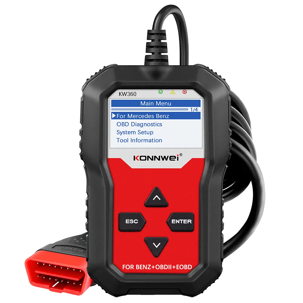 Full System OBD2 Diagnostic Tool KONNWEI KW360 for Mercedes-Benz Scanner Car Fault Detector Check Engine Light