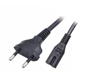 Cable de alimentación AC Brasil 2 clavijas a IEC C7 con certificación de INMETRO de Brasil