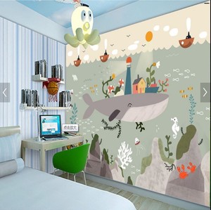 Mural <span class=keywords><strong>de</strong></span> diseño grande inspirado en el océano <span class=keywords><strong>de</strong></span> ballenas, papel tapiz nórdico impermeable <span class=keywords><strong>de</strong></span> dibujos animados para habitación <span class=keywords><strong>de</strong></span> niños, patrón Floral para habitaciones <span class=keywords><strong>de</strong></span> niños y <span class=keywords><strong>niñas</strong></span> - Product Image 4