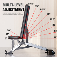 Banc de musculation pliable robuste et réglable multi-angles pour haltères, développé couché, exercices de poitrine et sit-ups – Équipement de fitness à domicile en métal