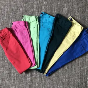 Best Selling 98% 綿Girls Tight Casual Leggings Cute Baby Pants With Colorful Full Length Trousers