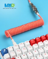 Cable con Conector de Aviación Gx16, Cable USB a Tipo C para Teclado, Cable de Datos USB-C Enrollado para Teclado Mecánico