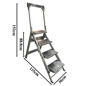 <span class=keywords><strong>Escabeau</strong></span> pliant portable à <span class=keywords><strong>4</strong></span> <span class=keywords><strong>marches</strong></span> avec mains courantes, échelle robuste en <span class=keywords><strong>aluminium</strong></span> antidérapante pour la maison, la cuisine, le camping-car et le travail - Product Image 6