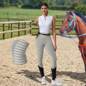 Pantalones de equitación antideslizantes europeos para mujer, leggings ecuestres de silicona, para montar al aire libre, de secado rápido, cintura alta elástica - Product Image 3