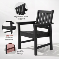 Chaises d'extérieur noires, chaise de salle à manger de patio avec dossier incurvé, capacité de 400 lb, chaise de patio