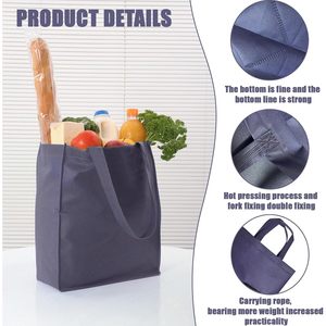 Bolsas de Compras Reutilizables de Tela No Tejida, 12.6x6.3x11.8 Pulgadas, Plegables con Asas, al por Mayor para Supermercados y Boutiques - Product Image 4