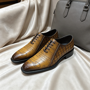 <span class=keywords><strong>Scarpe</strong></span> Oxford <span class=keywords><strong>da</strong></span> Uomo di Alta Qualità in Vera Pelle, <span class=keywords><strong>Scarpe</strong></span> Formali di Lusso per Affari con Motivo a Scritta, Calzature Maschili Eleganti - Product Image 5