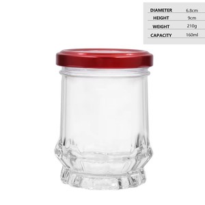 Nouveau pot <span class=keywords><strong>en</strong></span> verre rond de 160 ml pour <span class=keywords><strong>caviar</strong></span>, confiture ou bonbons, personnalisable avec couvercle métallique sérigraphié - Product Image 6