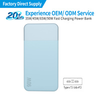 Batería de Polímero de Litio de Última Generación 2026 de 35W 45W 65W 10000mAh 20000mAh, Banco de Energía Portátil de Carga Súper Rápida con Pantalla