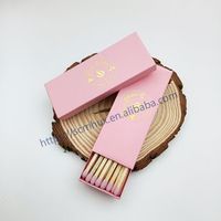 Prix de gros d'usine avec boîte de luxe long bâton en bois correspond à boîte d'allumettes personnalisée logo coloré pour bougie cigare maison