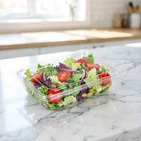 Conteneurs alimentaires transparents en PET en gros, boîtes rectangulaires en plastique pour salades de fruits, emballages pour pâtisseries et confiseries