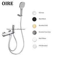 Système de douche mural moderne avec fonction pluie et mitigeur à poignée chromée à valve céramique pour hôtels et salles de bain (vente en gros)
