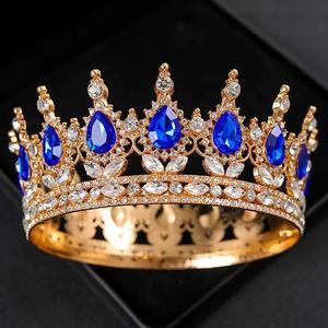 Vente chaude Baroque Alliage Goutte D'eau Couronne <span class=keywords><strong>Coiffe</strong></span> Mariée De Mariage Photographie Accessoires Cercle Complet Adulte Cérémonie <span class=keywords><strong>Coiffe</strong></span> - Product Image 4