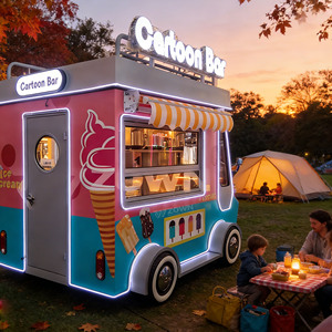 Camionnette alimentaire mobile de qualité commerciale, remorque alimentaire extérieure étanche avec comptoir personnalisé - Product Image 1