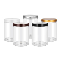 Vente en gros de bouteille d'emballage cosmétique transparente ronde en PET 50/80/100/120/150/180/250ml pot de crème pour le visage pour le corps pour poudre libre