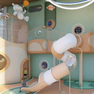 Diverso tema Kids Playground <span class=keywords><strong>Castillo</strong></span> travieso Patio interior con tobogán suave - Product Image 2