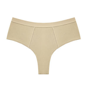 Culottes taille haute pour femmes, couleur unie, amincissantes, confortables, en nylon/coton transparent, respirantes, avec technique de teinture unie - Product Image 5