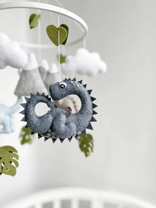 Safe Non-toxic Personalized Montessori Newborn Gift <strong>Musical</strong> Eco-friendly Nursery Felt Dinosaur Boy Baby <strong>Cot</strong> <strong>Mobile</strong> - Product Image 4