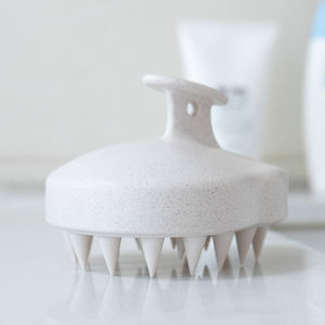Logo personalizzato all'ingrosso Eco Friendly paglia di grano manuale Silicone massaggio del cuoio capelluto Shampoo per la cura dei capelli spazzole per cuoio capelluto - Product Image 3