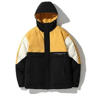 5 lettre canard Suppliers-Doudoune d'hiver à capuche pour homme, manteau, style décontracté, couleur assortie, collection 2020