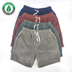 Logo personnalisé écologique, short en velours côtelé pour hommes en coton biologique avec poches, short en velours côtelé avec cordon de serrage à la taille élastique pour hommes - Product Image 6