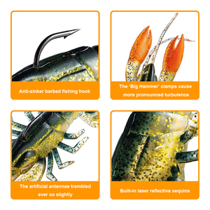Leurre souple artificiel Youxian pour la pêche en mer, crevette lestée en forme de <span class=keywords><strong>marteau</strong></span>, 7cm 12g, sans hameçons, pour usage en mer et en eau douce - Product Image 5