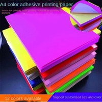 Autocollant adhésif imperméable couleur unie rectangulaire A4, étiquette fluorescente en papier kraft, impression laser jet d'encre pour la vente en gros