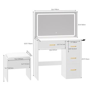 Factory Wholesale Customized Household Bedroom Modern Wood Legs Wooden Dressing <strong>Table</strong> with <strong>Mirror</strong> and Drawers - Product Image 6