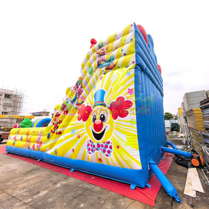 Tobogán inflable gigante para fiestas al aire libre, castillo inflable comercial con diseño de payaso feliz, combo de juegos infantiles con tobogán. - Product Image 2