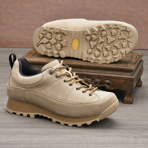 Chaussures de randonnée pour hommes en cuir, bout rond, semelle extérieure en caoutchouc, semelle intermédiaire en EVA, amorties, toutes saisons, pour la marche en plein air, les voyages, chaussures décontractées - Product Image 2
