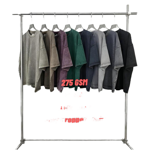 Boxy Cropped Acid Wash 275GSM Men's T-Shirt Custom Heavyweight Tee - Product Image 1
