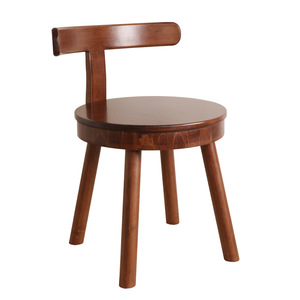 Chaise pivotante en bois massif, assise ronde, rotation à 360 degrés, pour salon, jardin, enfants et adultes - Product Image 5