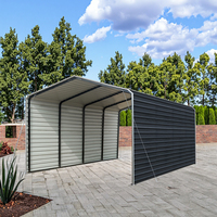 Abri de voiture en acier galvanisé robuste et résistant de 3,6 x 6 m avec paroi latérale, imperméable, garage extérieur en métal, remise pour le stockage de véhicules