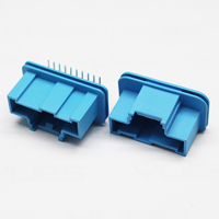Conector Automotriz de 2.54mm de Paso, 10 Pines, 90 Grados con Poste de Posicionamiento, Aguja Plana K2008 para Placa PCB