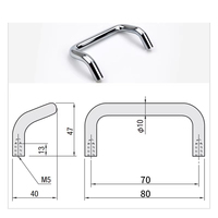 Poignée de porte en alliage d'aluminium pour porte vitrée double battant, plusieurs finitions de surface, fournie par un fabricant chinois