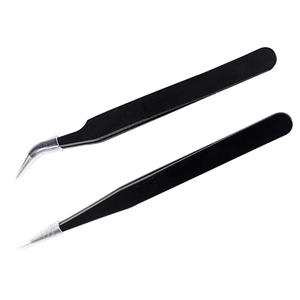 Pincettes de précision en acier inoxydable, à tête droite et coudée, pour extensions de cils, outils de réparation d'ongles, usage industriel - Product Image 5