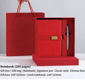 New High-Value Business Minimalist <b>Notebook</b> Gift Box <b>Set</b> Thread-Bound Binding Thickened Pages Customized Engraving Logo Printing - Product Image 4