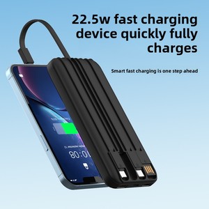 Batterie externe portable 22,5 W en plastique avec câble à quatre fils, 20 000 <span class=keywords><strong>mAh</strong></span>, haute capacité, charge rapide, cadeau, dispositif d'alimentation - Product Image 5