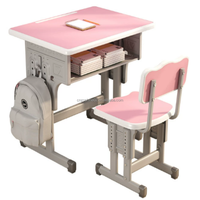 Ensemble table et chaise scolaire commerciale Zoshine moderne en métal écologique avec étagère, prêt à l'emploi, installation facile, protection anti-collision