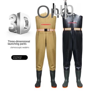 Pantalon de pêche imperméable unisexe, résistant à l'usure, en tissu enduit brillant, une pièce, mi-corps, pour la pêche en eau - Product Image 1