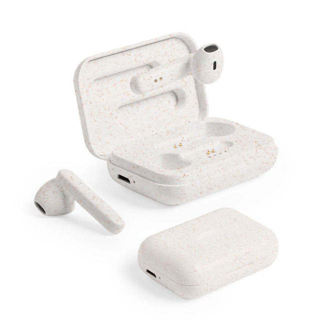 Eco Friendly Wheat Straw Biodegradable TWS Earbuds HiFi Stereo Waterproof Bluetooth Headphones
