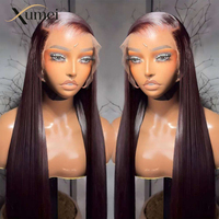 Wig rambut Vietnam lurus 13x4 tanpa lem, wig HD lace depan transparan, wig rambut manusia Remy asli lurus alami