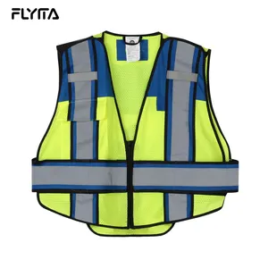 High Quality Custom Work Wear Safety Vest Reflective Multi Pockets 100% Polyester Hi Vis Vest