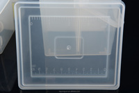Boîte de rangement en plastique transparent simple portable rectangulaire avec couvercle à l'échelle pour produits ménagers montres bijoux
