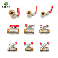 Vanne à boisseau sphérique en laiton forgé Bornic haute pression 1/4'' 2 pouces 3 voies, union manuelle verrouillable pour eau et gaz avec échantillon gratuit