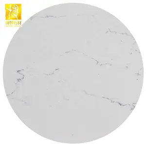 कृत्रिम पत्थर चीन सफेद क्वार्ट्ज पत्थर गोल डाइनिंग टेबल टॉप