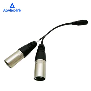 Xlr Kabel Stereo 3.5Mm Trs Vrouwelijke Jack Naar Twin Xlr 3pin Splitter Kabel Luidspreker Microfoon Gebalanceerde Audiokabel