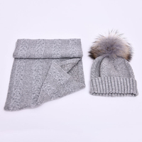 Ensemble bonnet et écharpe en cachemire tricoté de haute qualité pour femme Jxwatcher, 2 pièces, chauds, style uni, vente en gros