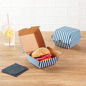Caja de papel para hamburguesas más vendida, ecológica, de kraft, para envasado de alimentos, para llevar, entrega a domicilio y uso en restaurantes, en venta. - Product Image 1