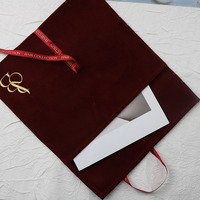 Sac d'emballage en velours suédé imprimé avec logo personnalisé pour sèche-cheveux, sac à main de haute qualité, sac cadeau en velours anti-poussière avec nœud